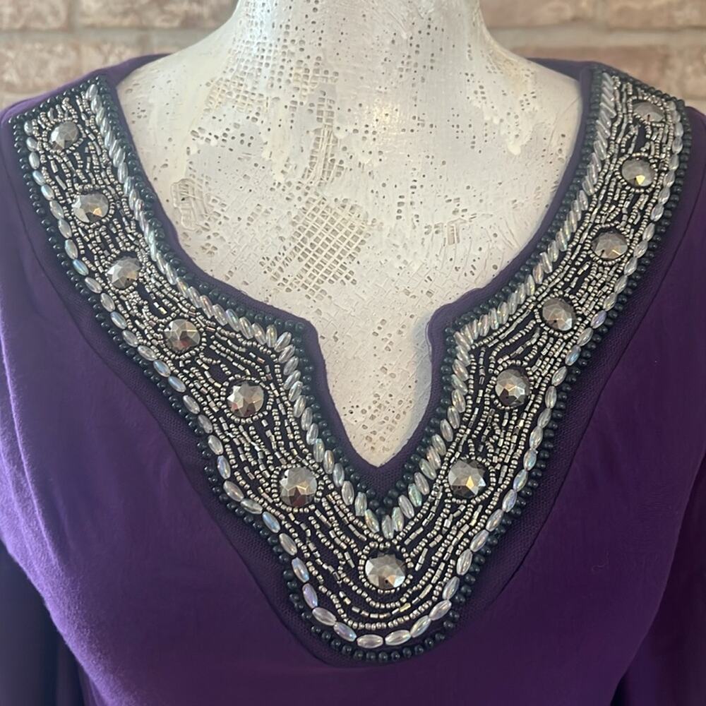 Purple blouse with Beautifully embellished collar 🎉 - Picture 2 of 4